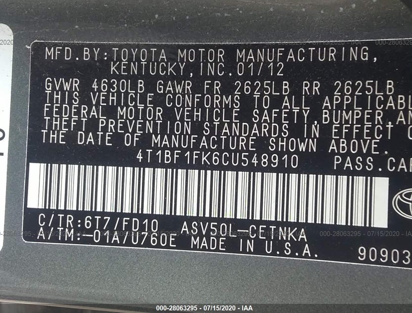 4T1BF1FK6CU548910