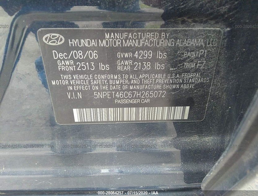 5NPET46C67H265072