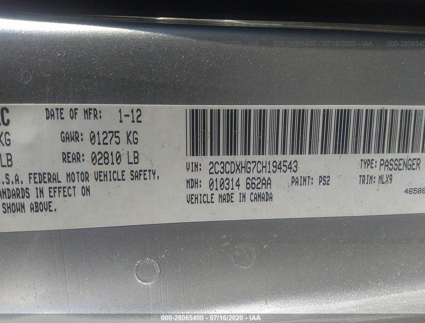2C3CDXHG7CH194543
