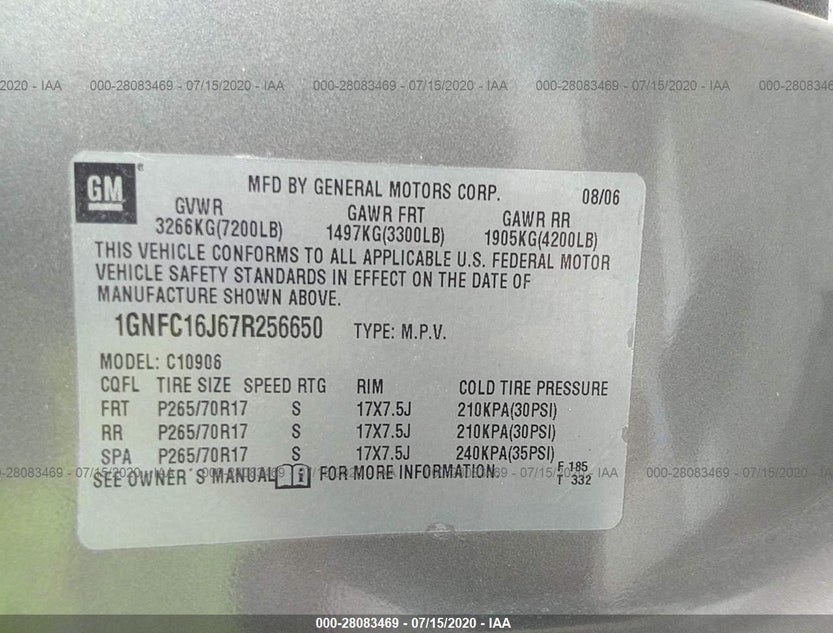 1GNFC16J67R256650