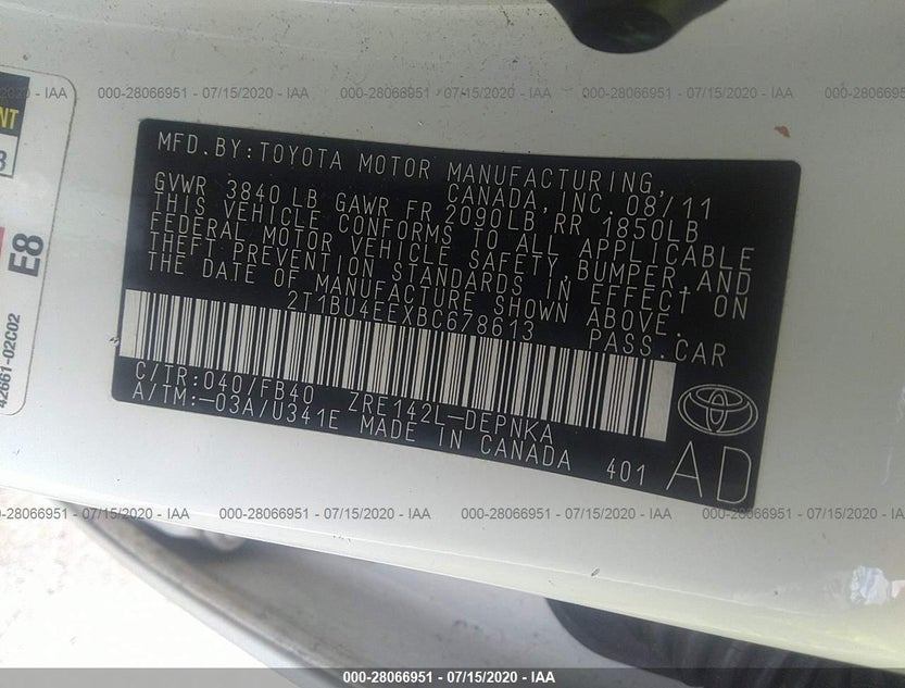 2T1BU4EEXBC678613