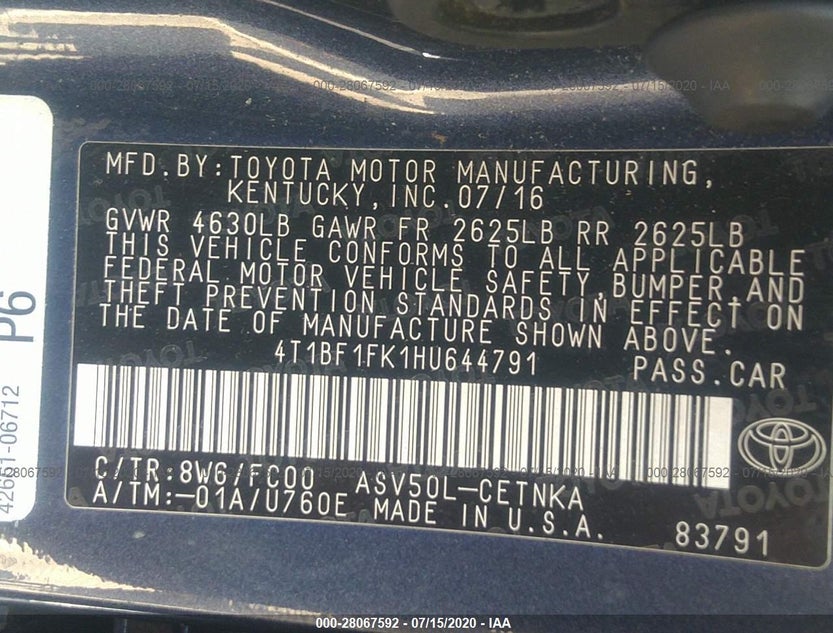 4T1BF1FK1HU644791