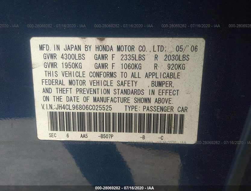 JH4CL96806C025525