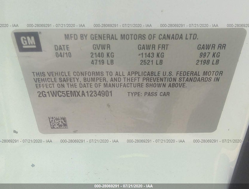 2G1WC5EMXA1234901