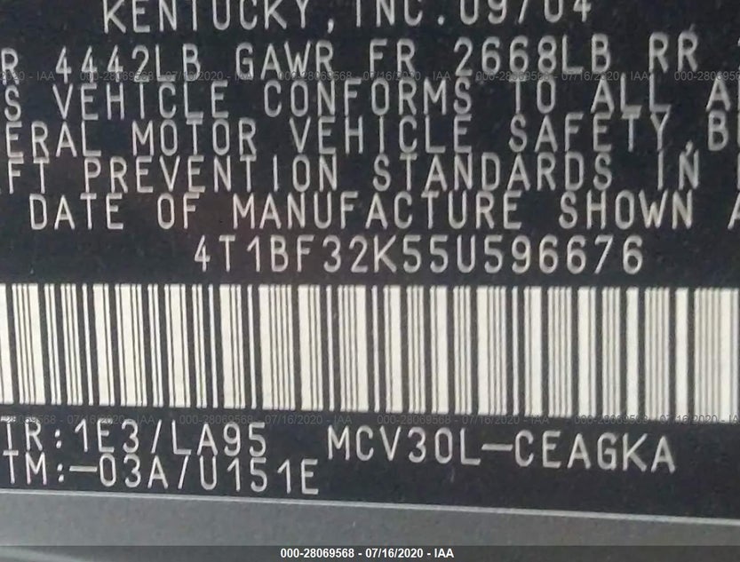 4T1BF32K55U596676