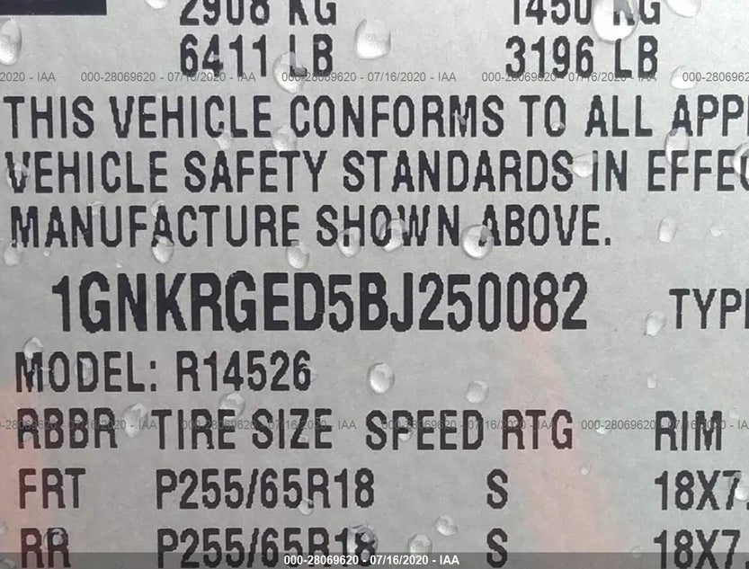 1GNKRGED5BJ250082