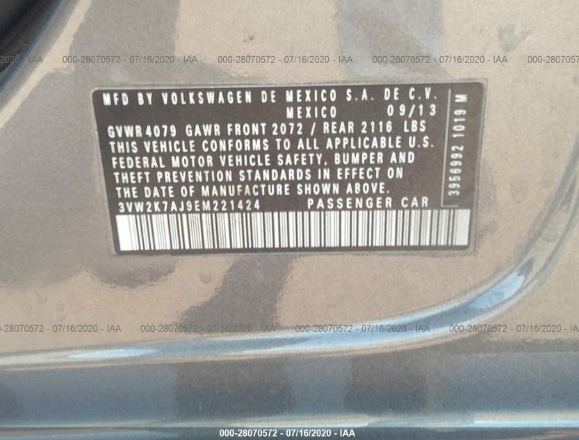3VW2K7AJ9EM221424