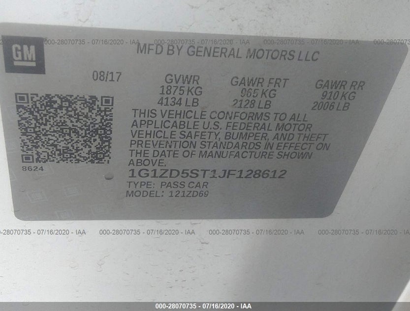 1G1ZD5ST1JF128612