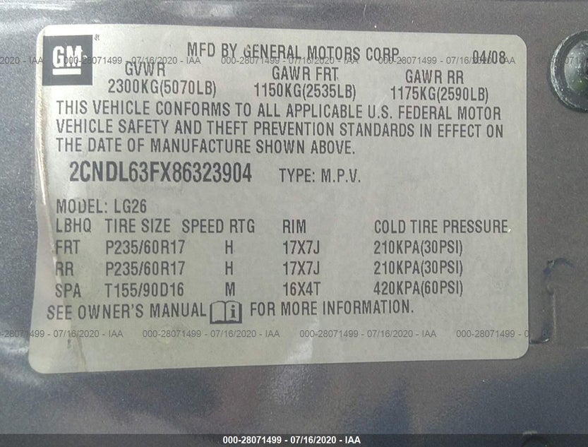 2CNDL63FX86323904