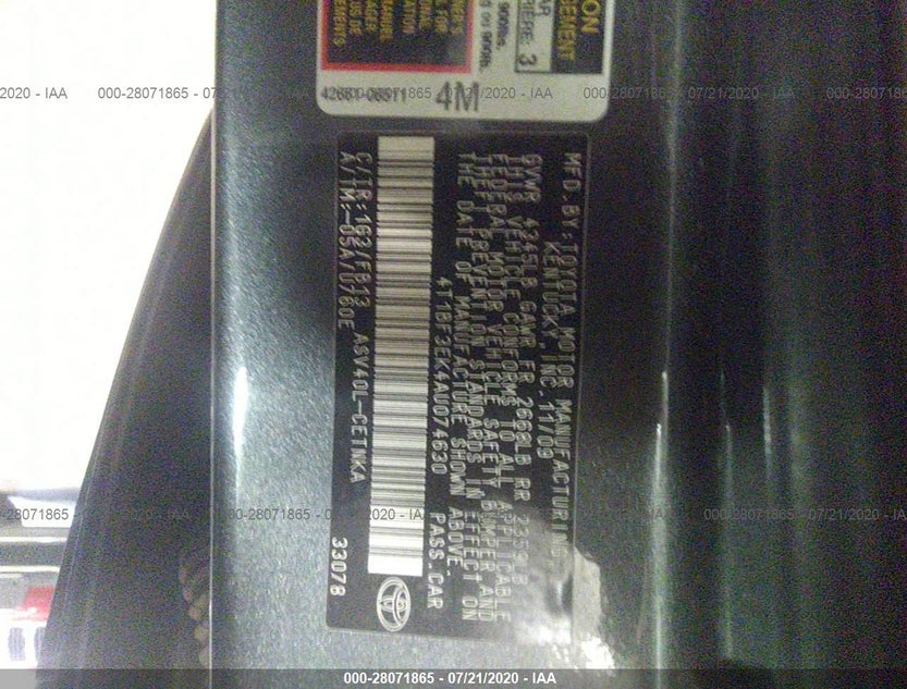 4T1BF3EK4AU074630