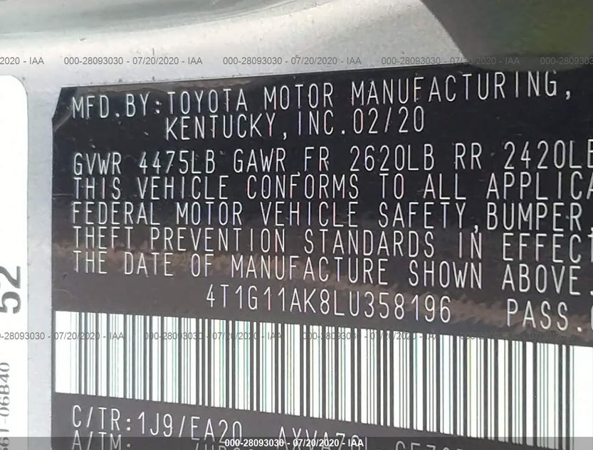 4T1G11AK8LU358196