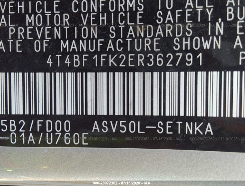 4T4BF1FK2ER362791