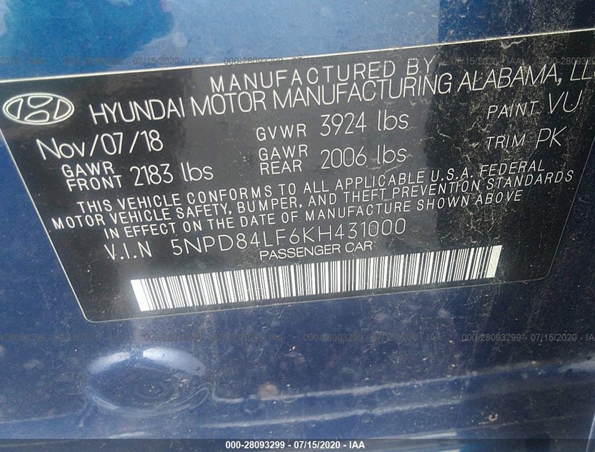 5NPD84LF6KH431000