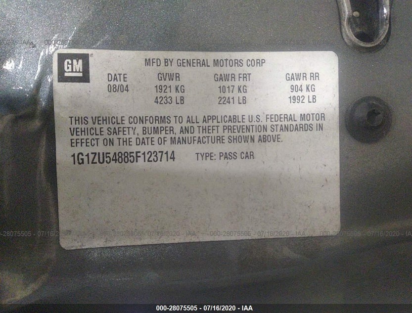 1G1ZU54885F123714
