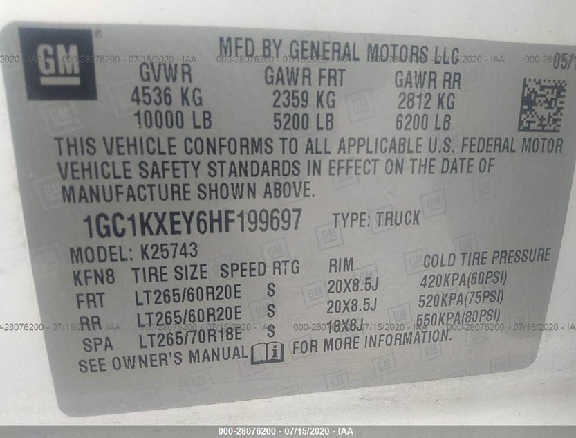 1GC1KXEY6HF199697