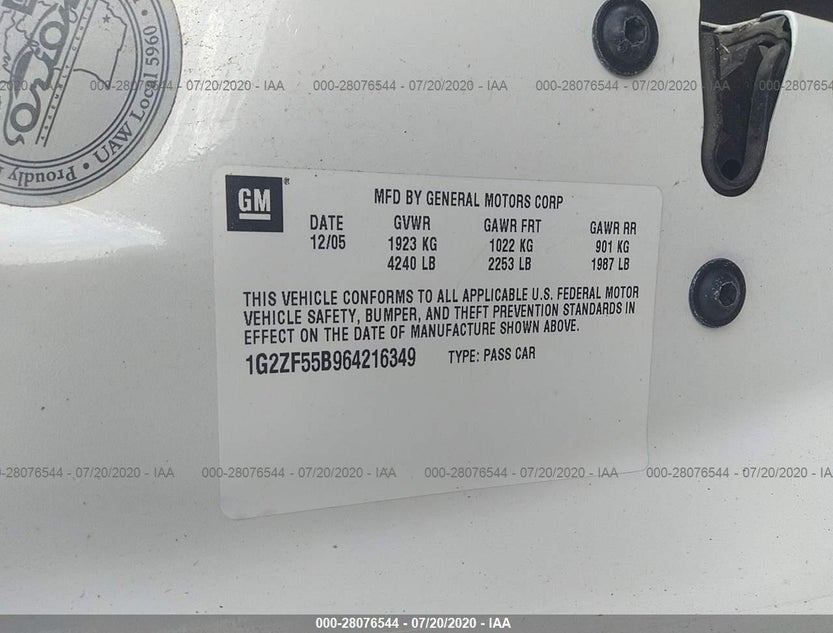 1G2ZF55B964216349