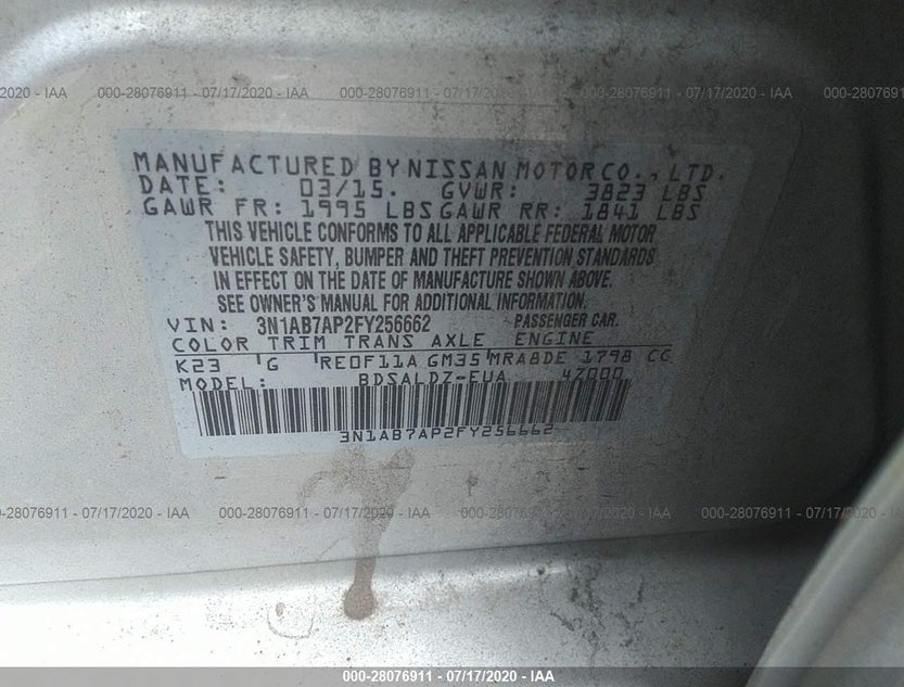 3N1AB7AP2FY256662