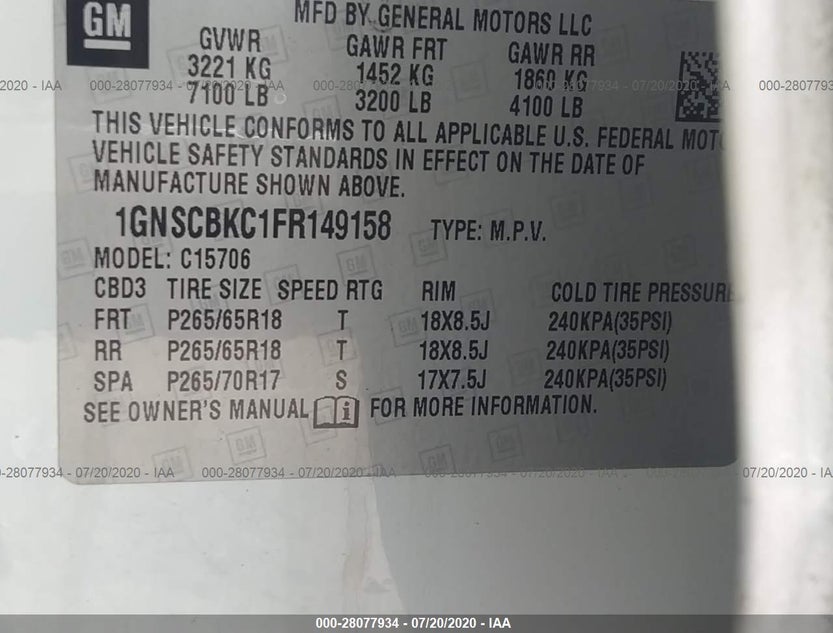 1GNSCBKC1FR149158