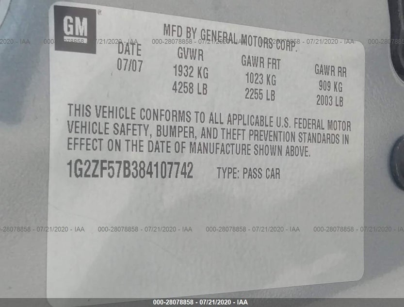 1G2ZF57B384107742