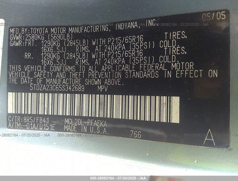 5TDZA23C65S342689