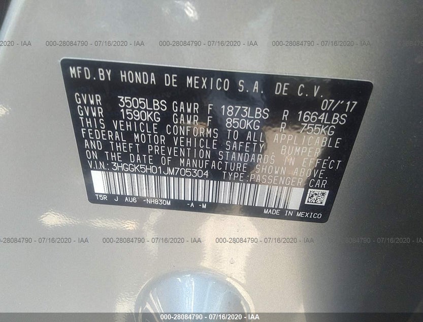 3HGGK5H01JM705304