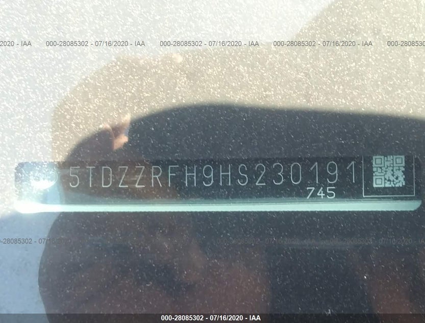 5TDZZRFH9HS230191