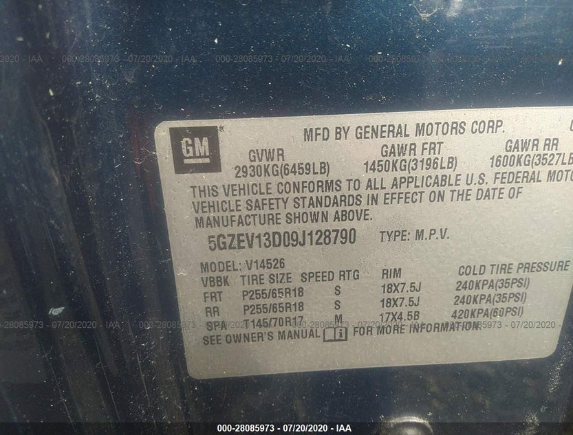 5GZEV13D09J128790