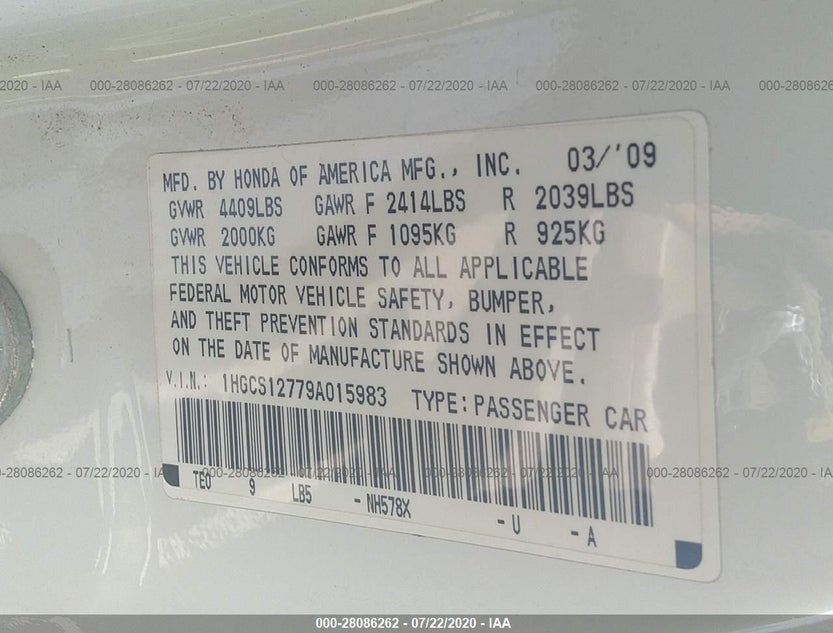 1HGCS12779A015983
