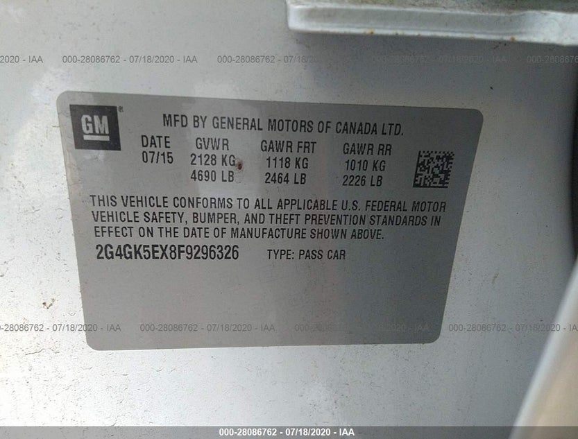 2G4GK5EX8F9296326