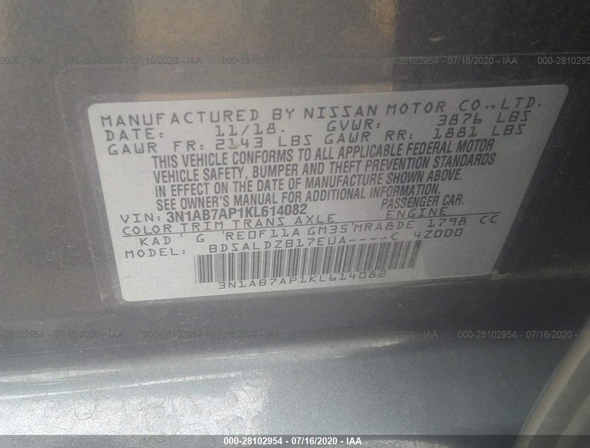 3N1AB7AP1KL614082