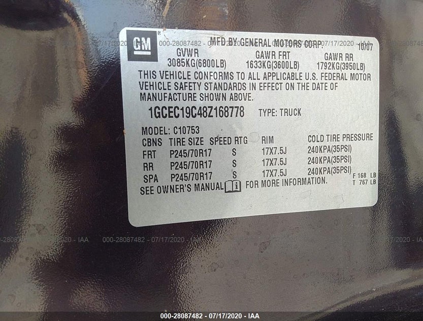 1GCEC19C48Z168778