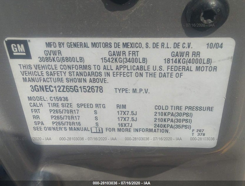3GNEC12Z65G152678