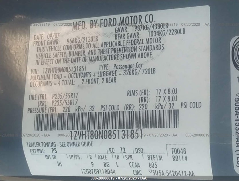 1ZVHT80N085131851