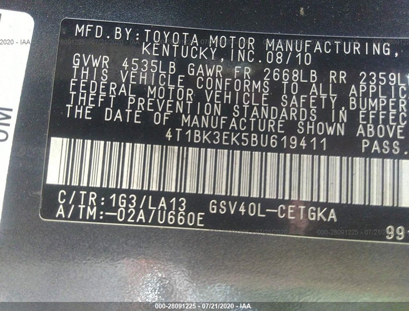 4T1BK3EK5BU619411