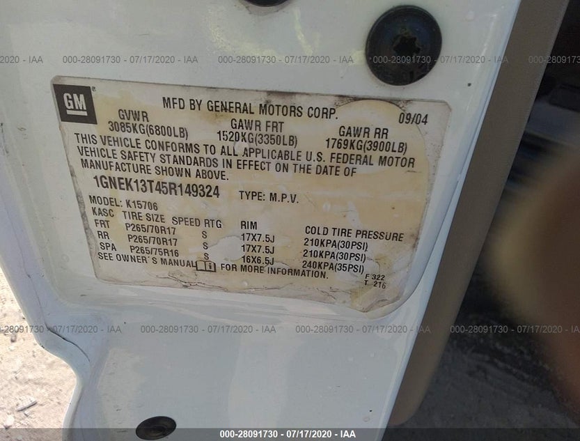 1GNEK13T45R149324
