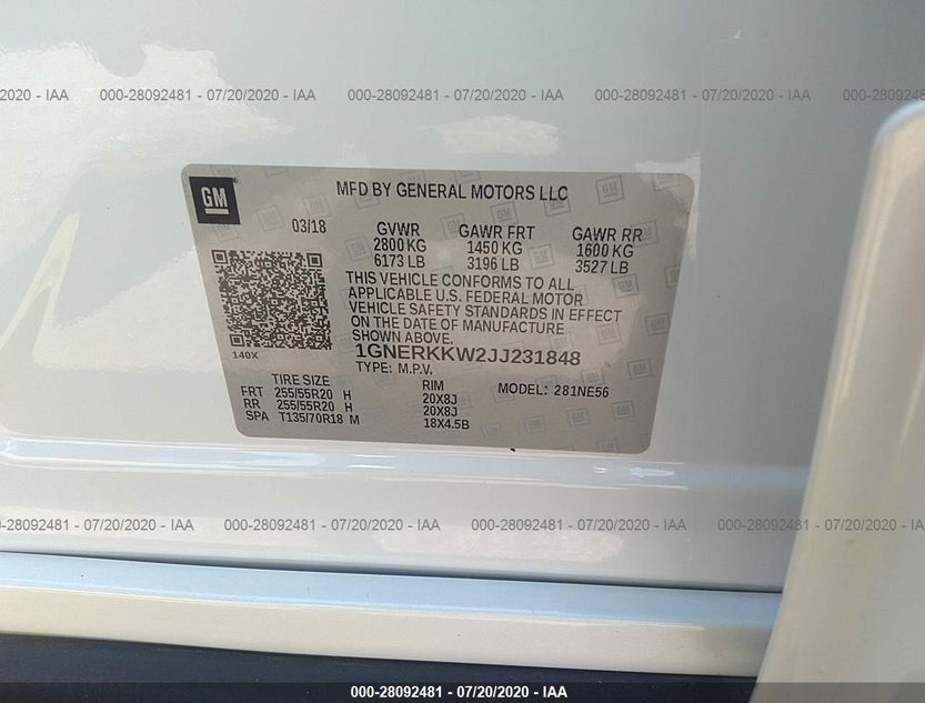1GNERKKW2JJ231848