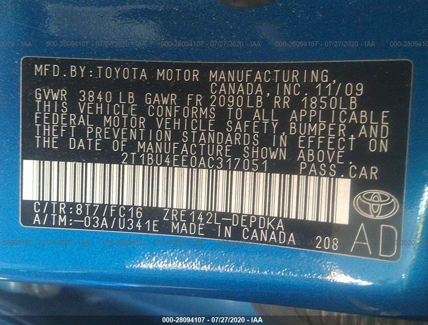 2T1BU4EE0AC317051