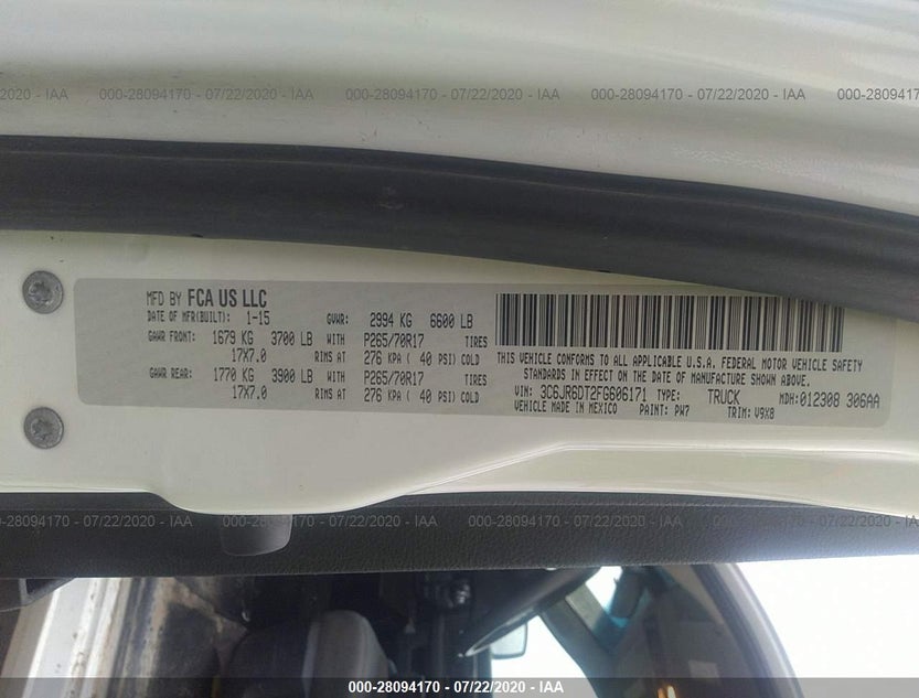 3C6JR6DT2FG606171