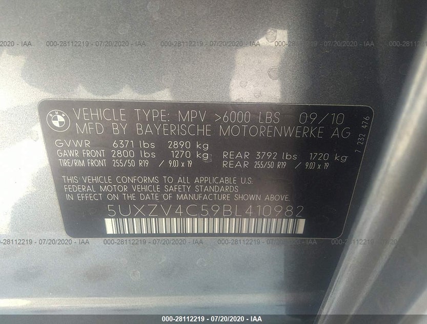5UXZV4C59BL410982