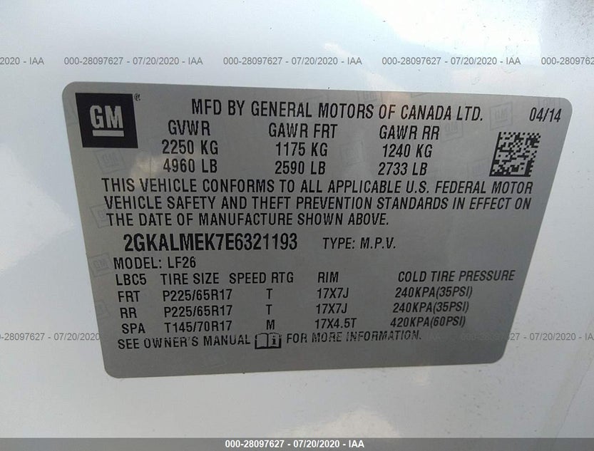 2GKALMEK7E6321193