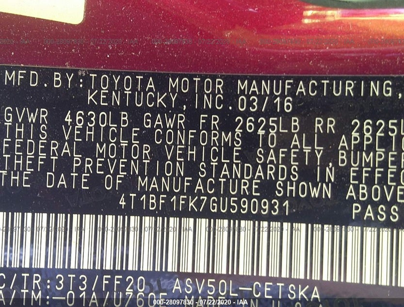 4T1BF1FK7GU590931