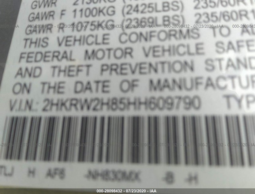 2HKRW2H85HH609790