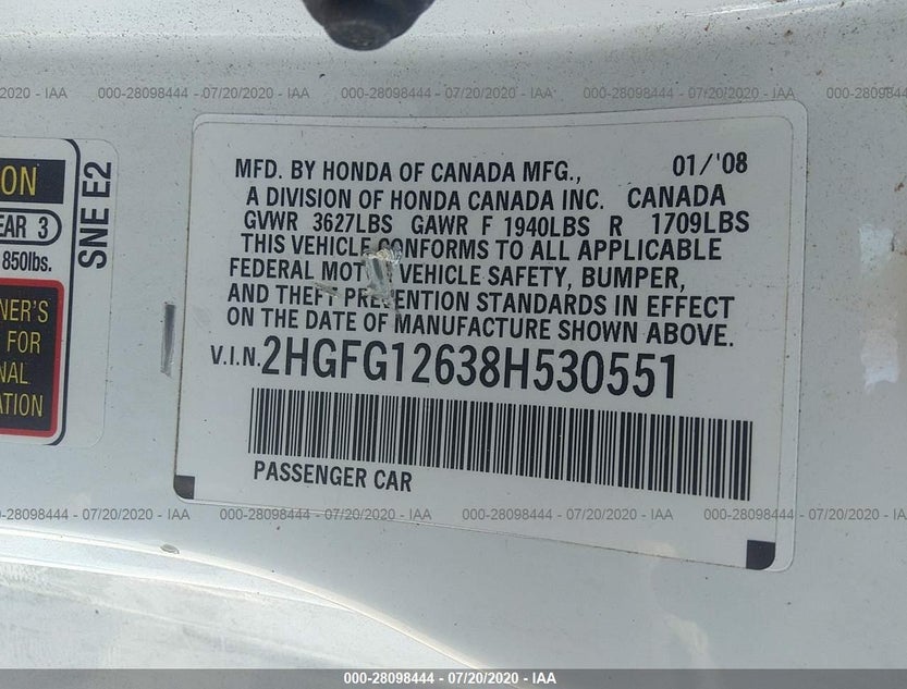 2HGFG12638H530551