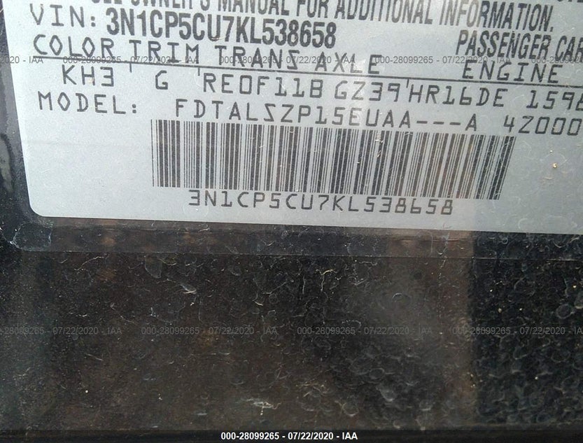 3N1CP5CU7KL538658