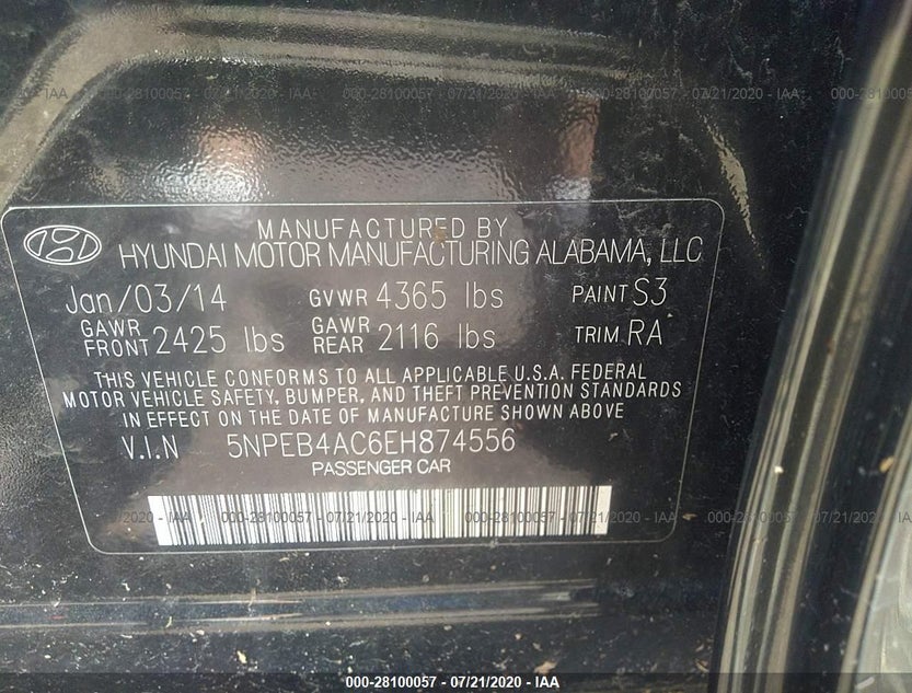 5NPEB4AC6EH874556