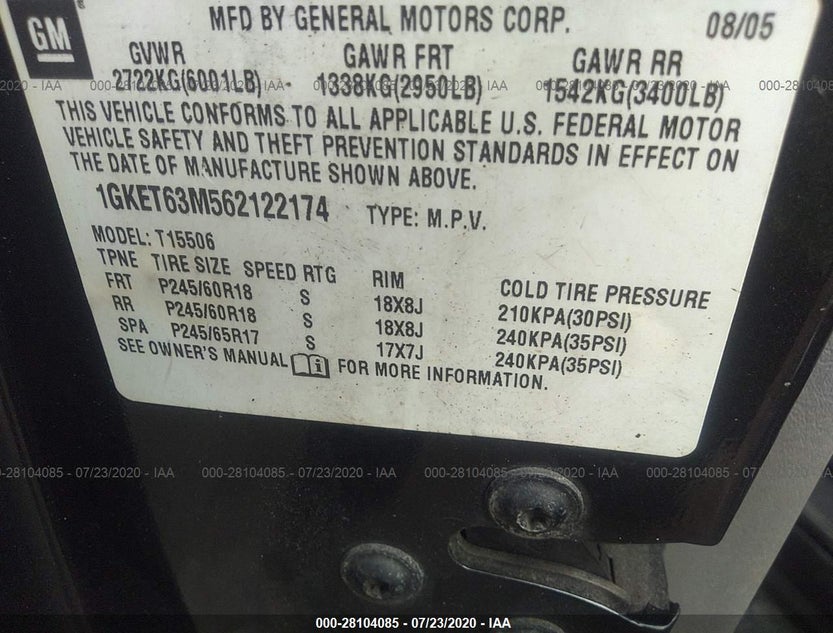 1GKET63M562122174