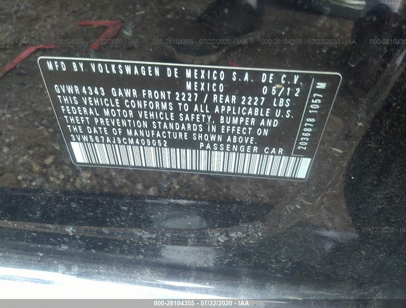 3VW567AJ9CM409052