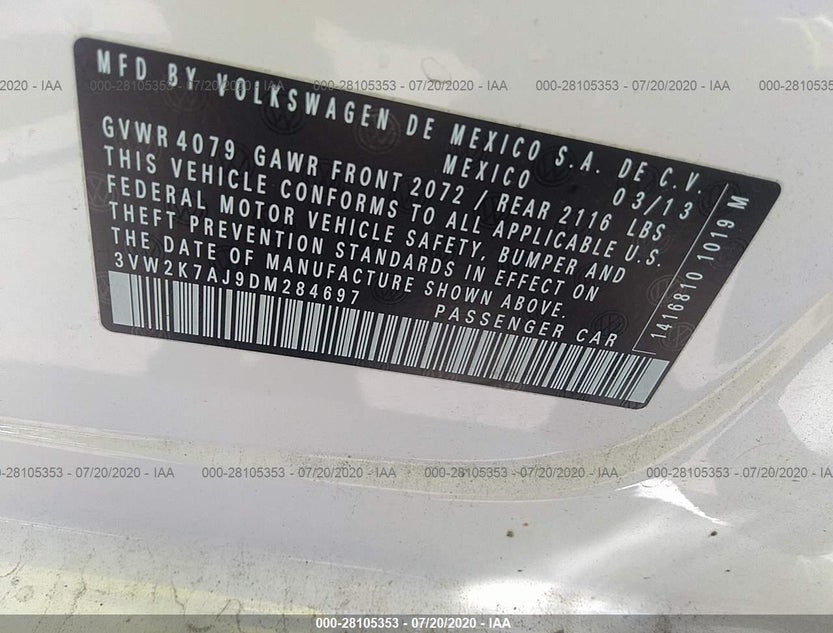 3VW2K7AJ9DM284697