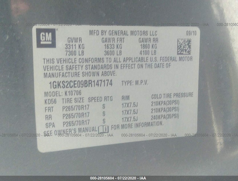 1GKS2CE09BR147174