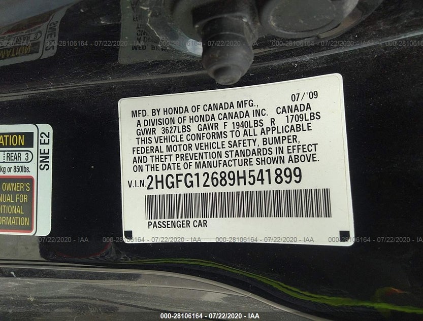 2HGFG12689H541899